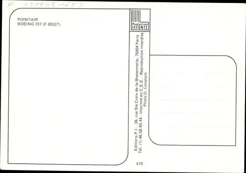 Ak Französisches Passagierflugzeug, Point Air, Boeing 707, F-BSGT