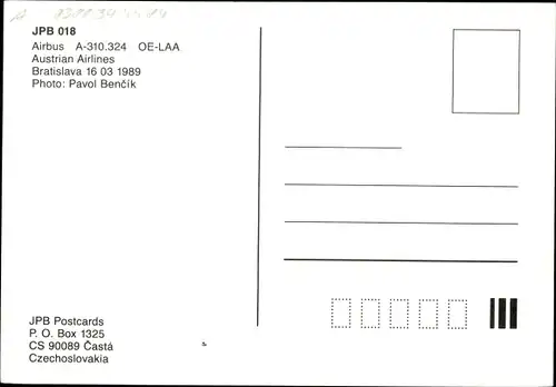 Ak Austrian Airlines, Passagierflugzeug, OE LAA, Airbus A 310 324