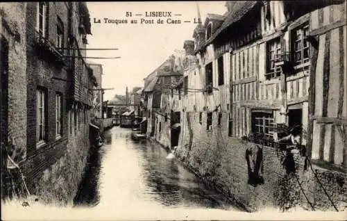 Ak Lisieux Calvados, La Touques au Pont de Caen