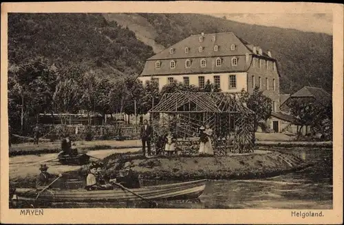 Ak Mayen in der Eifel, Helgoland, Ruderpartie