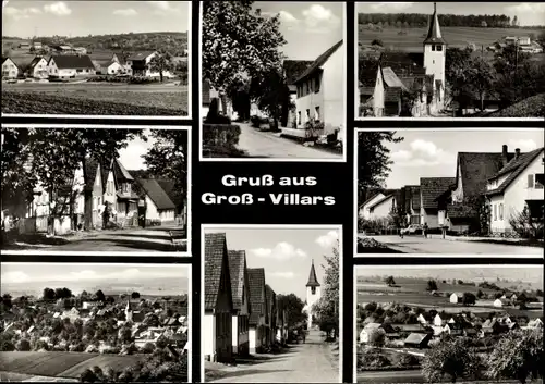 Ak Großvillars Oberderdingen im Kraichgau Württemberg, Teilansichten vom Ort, Kirche