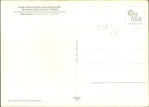 Ak Bad Herrenalb im Schwarzwald, Blick ins Terrassen Café Brosius Bechtle