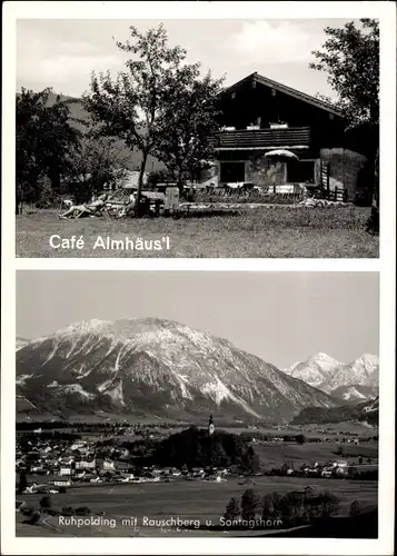 Ak Ruhpolding in Oberbayern, Café Almhäus'l, Ort