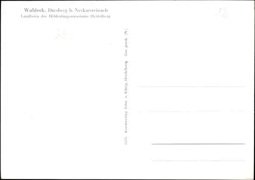 Ak Darsberg Neckarsteinach in Hessen Waldeck, Landheim des Hölderlingymnasiums Heidelberg