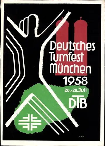 Künstler Ak München Bayern, Deutsches Turnfest München 1958, DTB