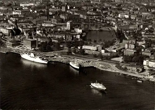 Ak Hansestadt Kiel, Fährhaus nach Norden, Luftbild