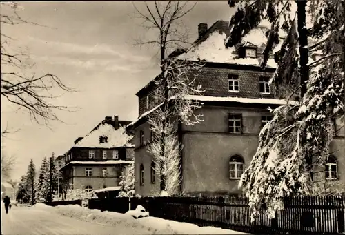 Ak Reitzenhain Marienberg im Erzgebirge, Genesungsheim im Winter