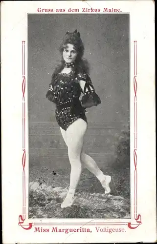 Ak Gruß aus dem Zirkus Maine, Miss Margueritta, Voltigeuse