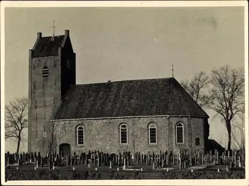 Ak Oenkerk Friesland Niederlande, Kirche, Kirchhof