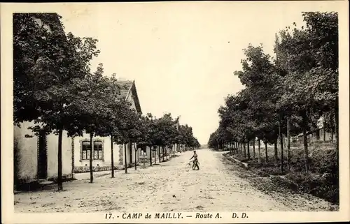 Ak Mailly le Camp Aube, Route A.