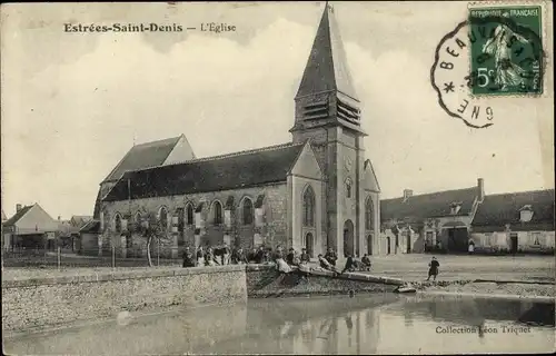 Ak Estrées Saint Denis Oise, L'Eglise