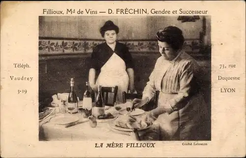 Ak Lyon Rhône, Fillioux Md de Vins, D. Frechin, La Mere Fillioux