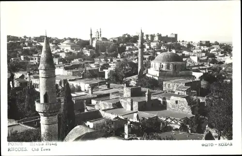 Ak Rhodos Griechenland, old town, bird's eye view, mosques, minarets