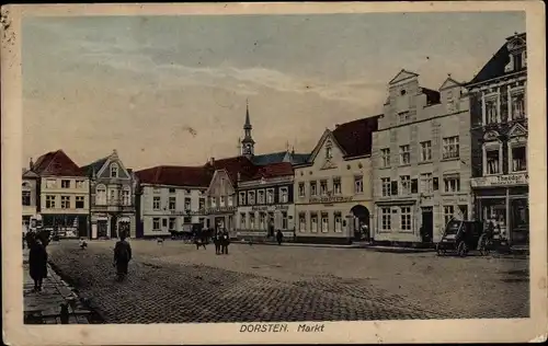 Ak Dorsten in Westfalen, Marktplatz, Geschäfte, Hotel