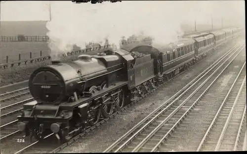 Foto Ak Britische Eisenbahn, Dampflokomotive 6110, LMS Royal Scot Class, London Euston Glasgow