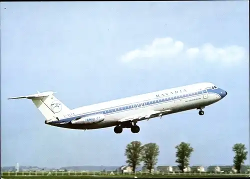 Ak Deutsches Passagierflugzeug der Bavaria, BAC Super One-Eleven Holiday Jet, D-ALFA