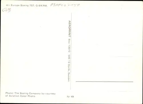 Ak Passagierflugzeug Air Europe, Boeing 757, G-BKRM