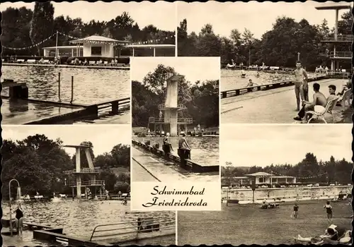 Ak Friedrichroda im Thüringer Wald, Schwimmbad, Freibad, Sprungturm
