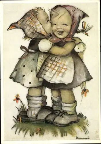 Künstler Ak Hummel, Berta, zwei Mädchen, Nr. 5834