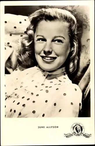 Ak Schauspielerin June Allyson, Portrait, Metro Goldwyn Mayer