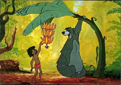 Künstler Ak Walt Disney, Das Dschungelbuch, The Jungle Book, Mogli, Balu