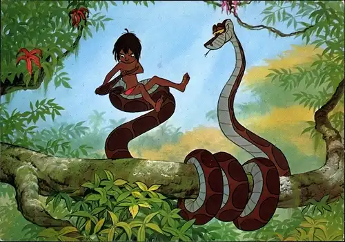 Künstler Ak Walt Disney, Das Dschungelbuch, The Jungle Book, Mogli, Kaa