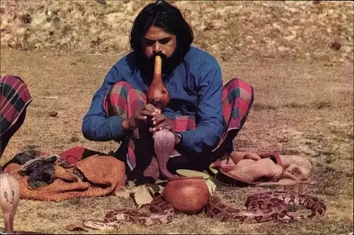 Ak India, Snake Charmer, Indischer Schlangenbeschwörer