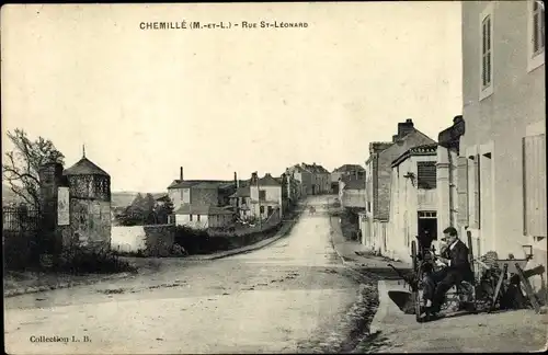 Ak Chemillé Maine et Loire, Rue St Léonard