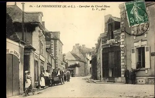 Ak La Possonière Maine et Loire, Carrefour du Cheval-Blanc