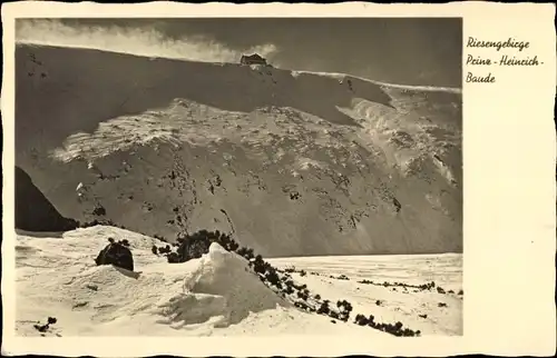 Ak Karpacz Górny Brückenberg Krummhübel Riesengebirge Schlesien, Prinz Heinrich Baude, Winter