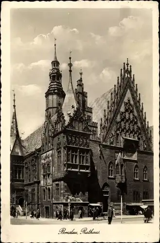 Ak Wrocław Breslau Schlesien, Rathaus