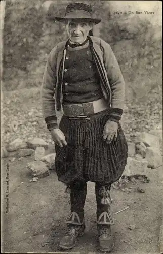 Ak Morbihan, Costume, Bretonische Tracht, Un Bon vieux