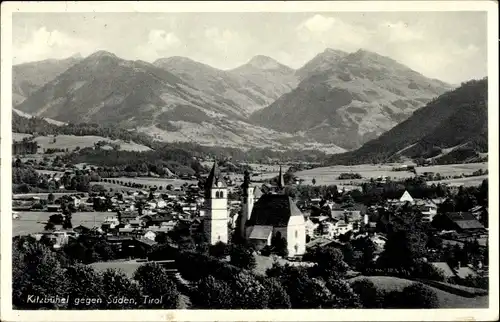 Ak Kitzbühel in Tirol, Ort gegen Süden gesehen