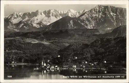 Ak Maria Wörth am Wörthersee Kärnten, Blick auf den Ort, Koschutta