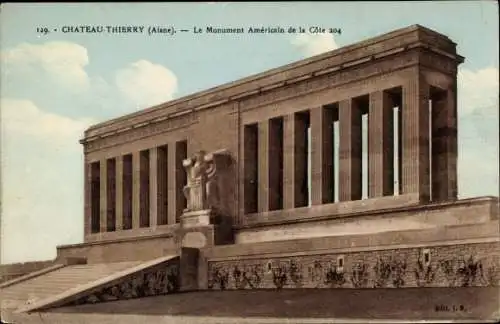 Ak Chateau Thierry Aisne, Monument Americain de la Cote