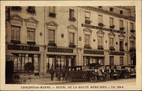 Ak Chalons sur Marne, Hotel de la Haute Mere Dieu, Autos