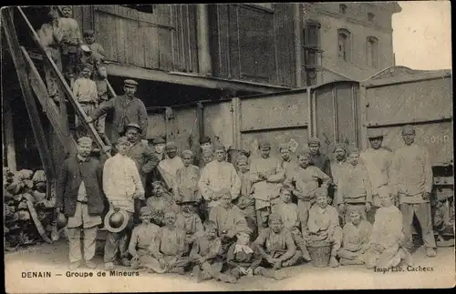 Ak Denain Nord, Groupe de Mineurs, Bergleute, Gruppenbild