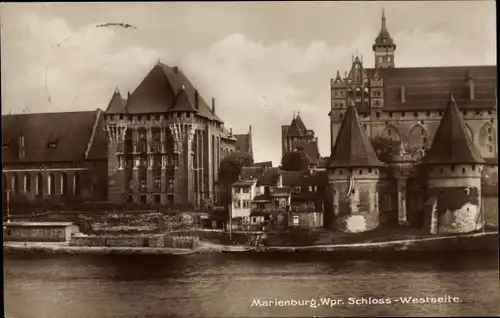 Ak Malbork Marienburg Westpreußen, Schloss, Westseite