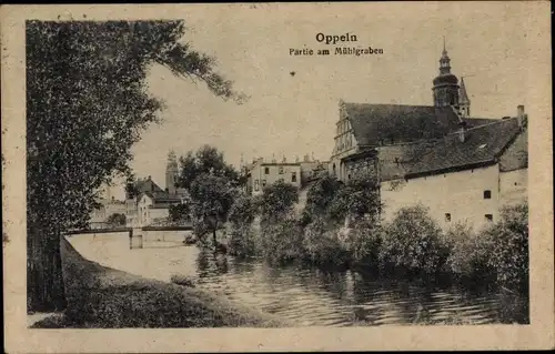 Ak Opole Oppeln Schlesien, Mühlgraben