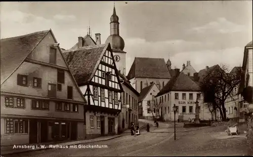 Ak Arnsberg im Sauerland, Rathaus, Glockenturm