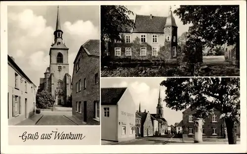 Ak Wankum Wachtendonk am Niederrhein, Kirchturm, Ortsansichten