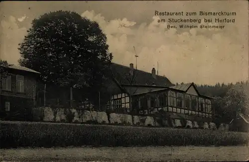 Ak Herford in Westfalen, Restaurant zum Bismarckturm am Stuckenberg