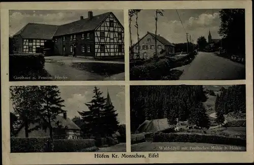 Ak Höfen Monschau Montjoie in der Eifel, Gasthaus und Pension Förster, Perlbacher Mühle