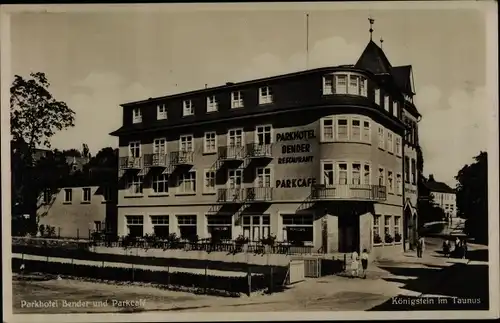 Ak Königstein im Taunus, Parkhotel Bender, Parkcafe