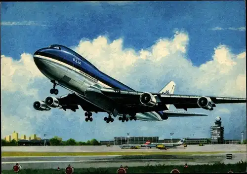 Ak Passagierflugzeug beim Starten, KLM Airlines
