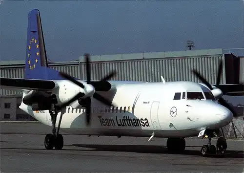 Ak Deutsches Passagierflugzeug, Team Lufthansa, Fokker 50