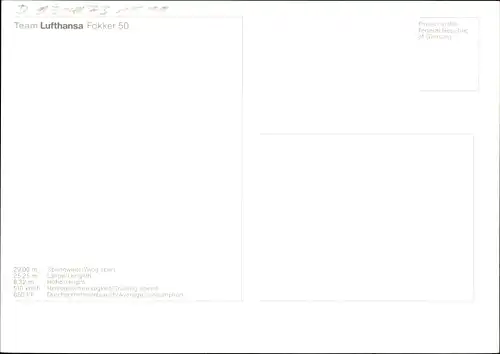 Ak Deutsches Passagierflugzeug, Team Lufthansa, Fokker 50