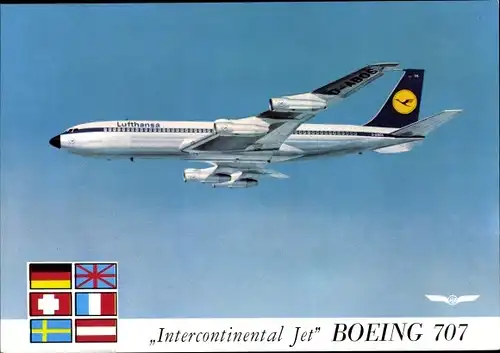 Ak Passagierflugzeug Lufthansa, Boeing 707 Intercontinental Jet