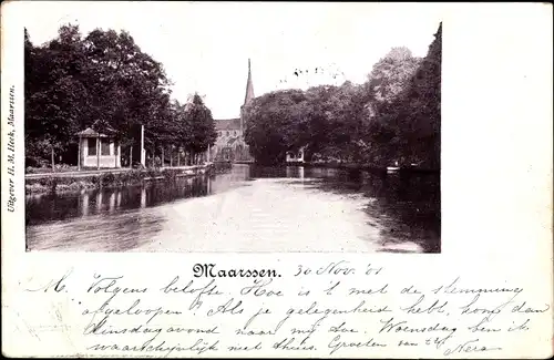 Ak Maarssen Utrecht, Partie an einer Gracht