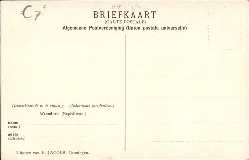 Ak Groningen Niederlande, Universitätsgebouw na de Brand op 30 Augustus 1906